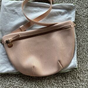 Clare V Grand Fanny Pack- light pink leather perforated